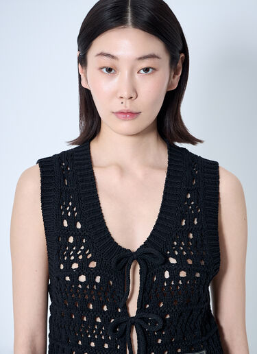 GANNI Logo Patch Vest Black gan0260001