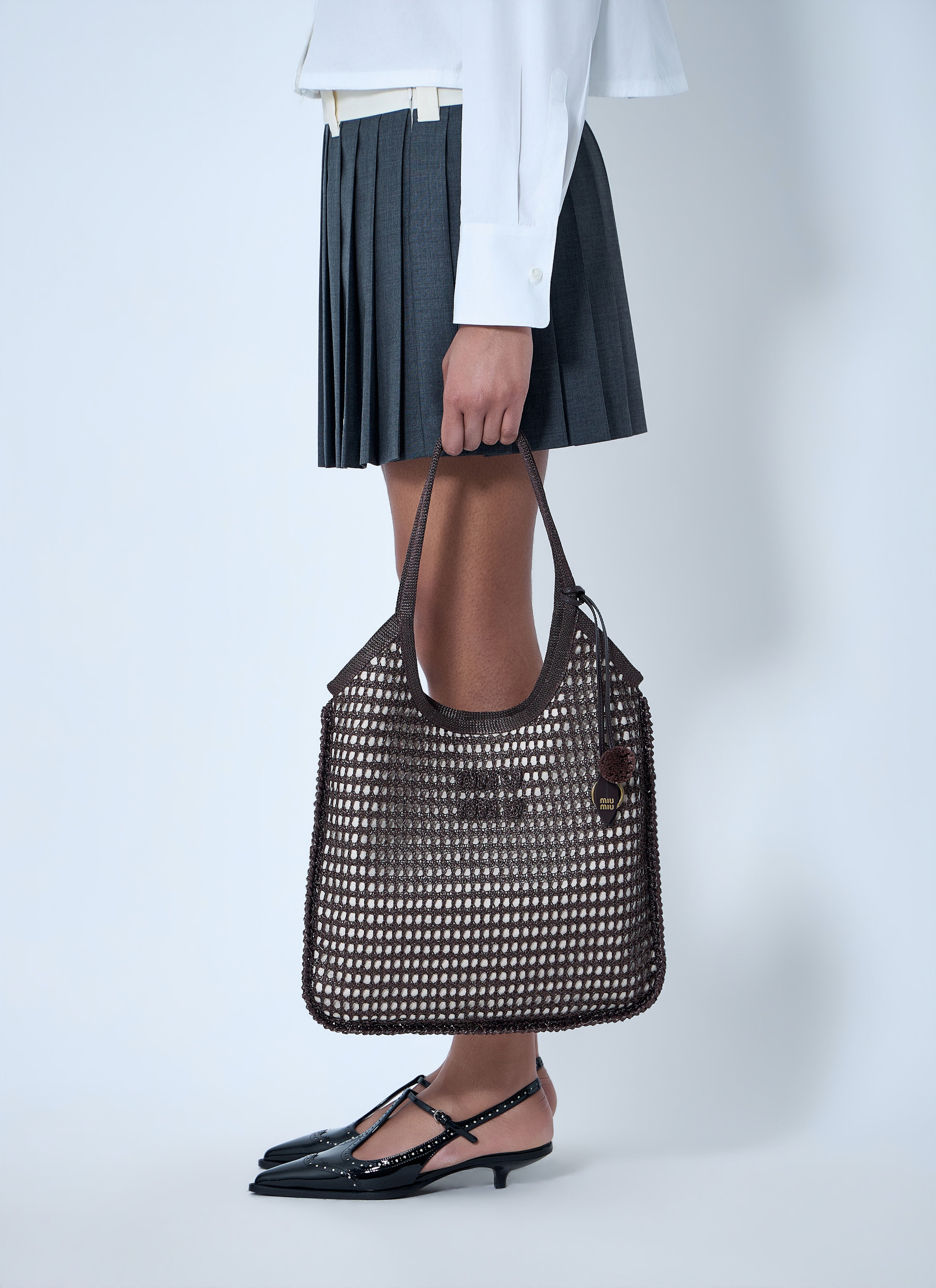 Miu Miu Women's' Ivy Mesh Tote Bag in Brown | LN-CC®