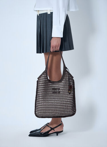 Miu Miu アイヴィーメッシュトートバッグ ブラウン miu0264020