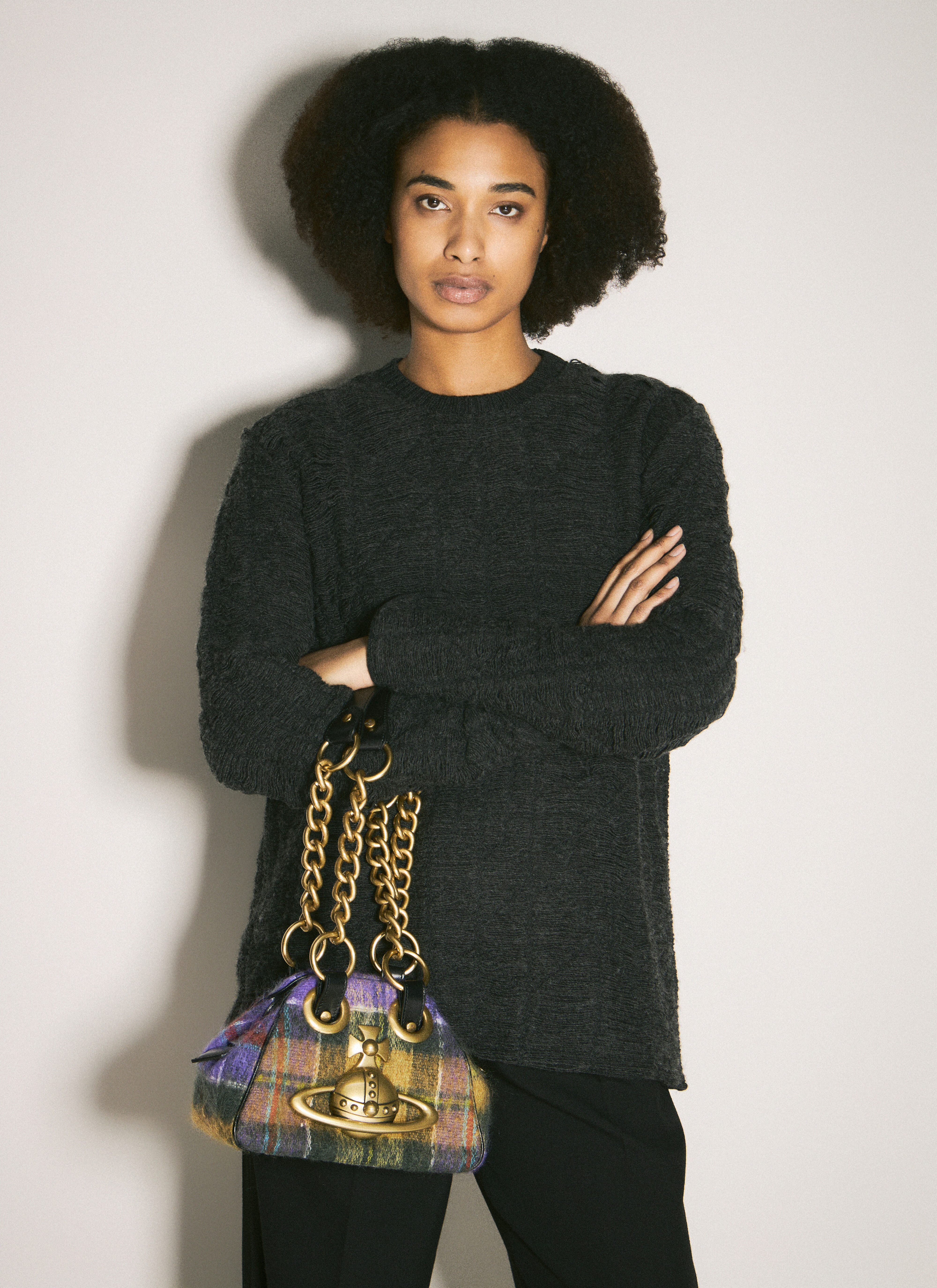 Vivienne Westwood Women's' Archive Chain Shoulder Bag in Purple | LN-CC®