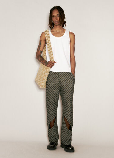 Isa Boulder Diagonal Knit Pants Grey isa0156012