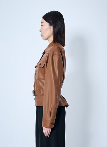 Saint Laurent Saharienne Short Leather Jacket Beige sla0259013