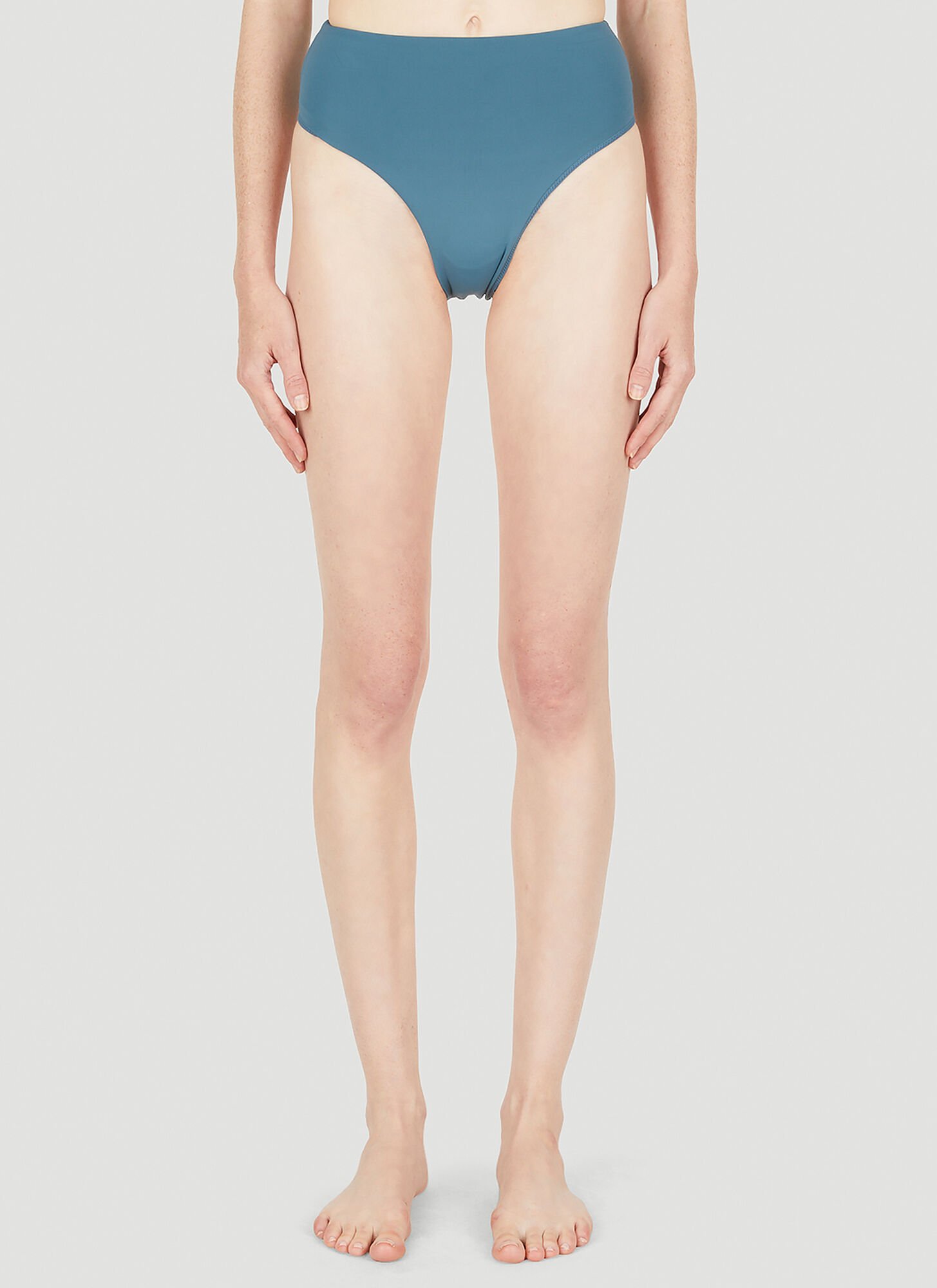 Ziah 90s High Waisted Bikini Bottoms In Blue