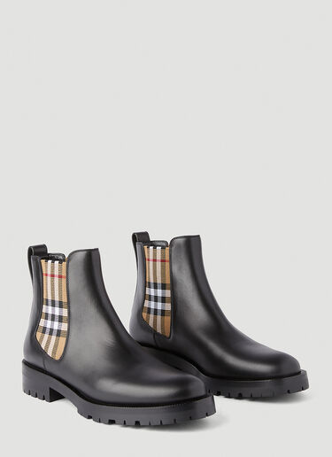 Burberry Check-Panel Chelsea Boots Black bur0245066