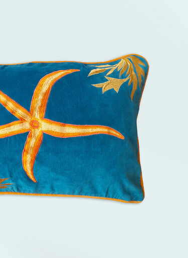 Les Ottomans Starfish Embroidered Cushion Blue wps0691226