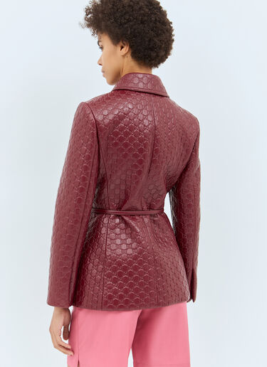 Gucci Interlocking G Leather Jacket Red guc0258008
