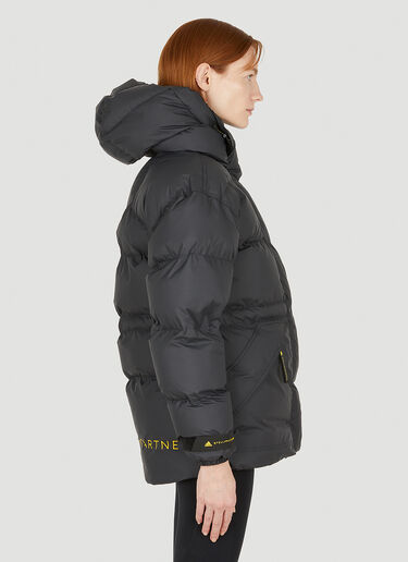 adidas by Stella McCartney 로고 프린트 퍼퍼 재킷 블랙 asm0250009