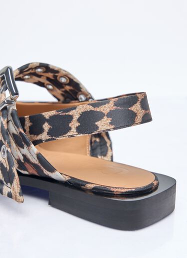 GANNI Feminine Buckle Ballerina Flats Brown gan0258080