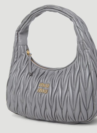 Miu Miu Wander Matelassé Hobo Bag Grey miu0252076