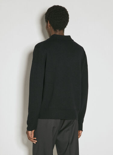 Football Polo Knit Sweater Vivienne Westwood Football Polo Knit Sweater Black vvw0155007