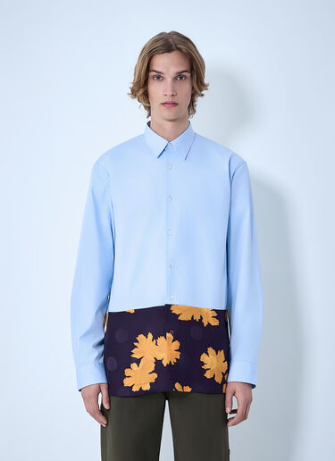 Dries Van Noten Contrast Cotton Shirt Blue dvn0163007