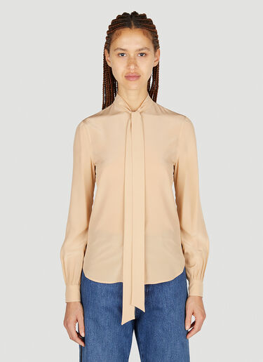 푸시보우 블라우스 Saint Laurent 푸시보우 블라우스 베이지 sla0251050