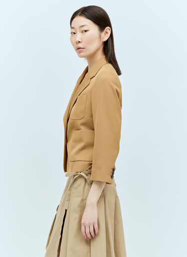 Dries Van Noten Cropped Twill Blazer Beige dvn0256011