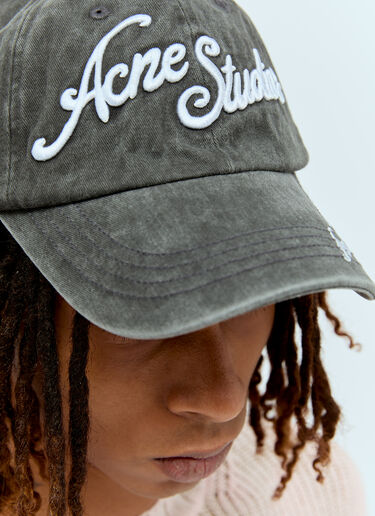 Acne Studios 3D Embroidered-Logo Baseball Cap Grey acn0156019