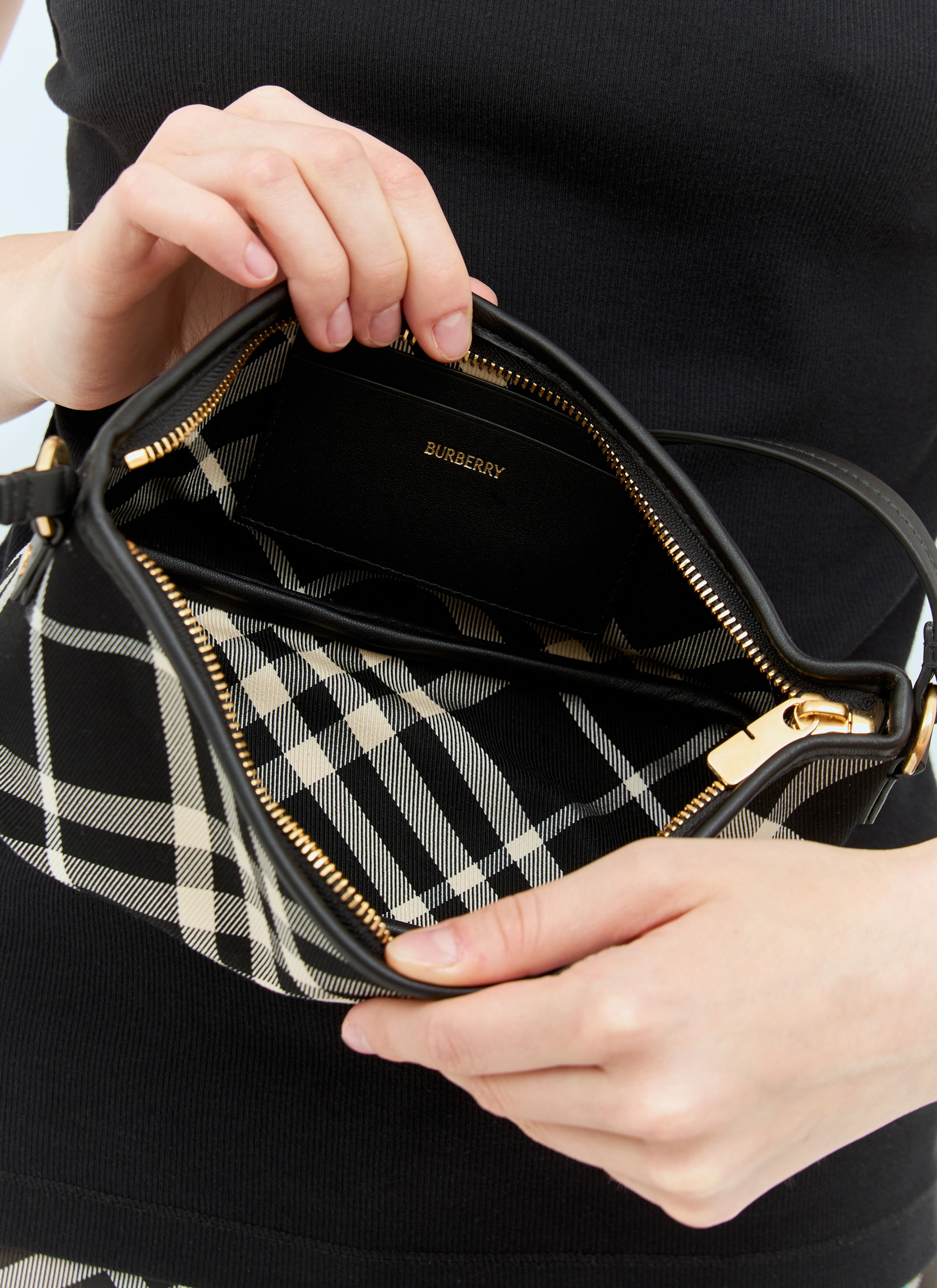 Burberry Women s Check Mini Shoulder Bag in Black LN CC