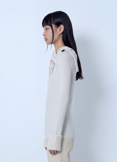 LN-CC® - Sportmax: Ribbed Knit Sweater - White Sportmax Ribbed Knit Sweater White spx0266207