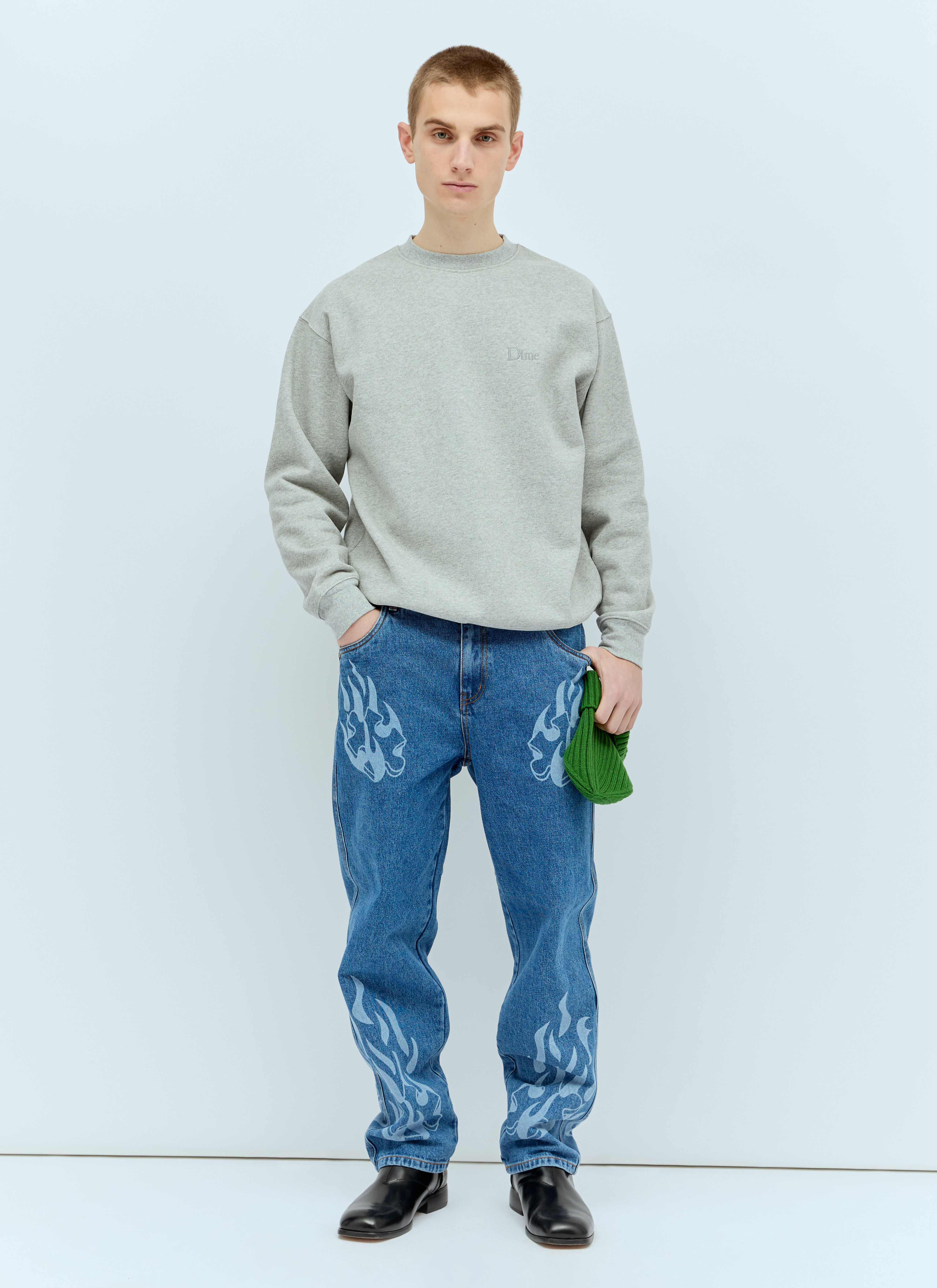 Dime Men's' Classic Small Logo Crewneck Sweatshirt in Grey | LN-CC®