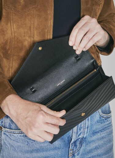 Saint Laurent 쉐브론 퀼팅 모노그램 숄더 백 블랙 sla0200007