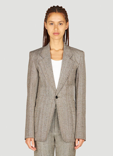 Bottega Veneta Single Breasted Blazer Brown bov0253076