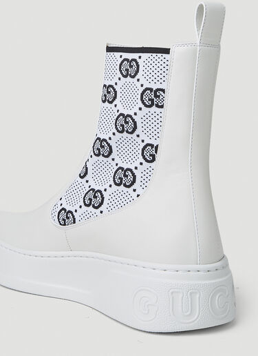 Gucci GG Jersey Chelsea Boots White guc0251088