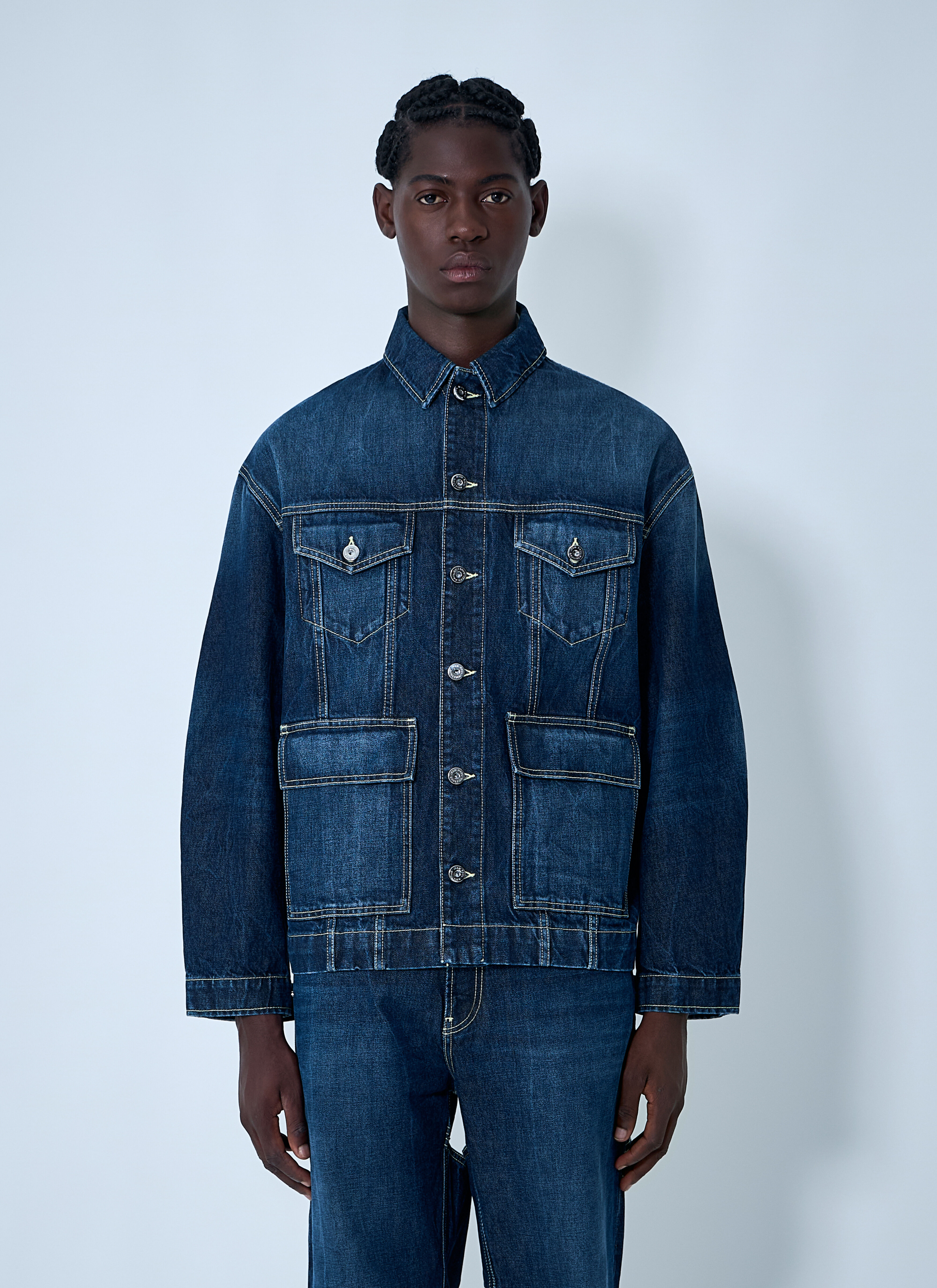 Jean Paul Gaultier Men's' Cut.Out Denim Jacket in Denim | LN-CC®