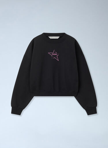 LN-CC® - Palm Angels: Icon Palm Loose Crop Crew - Black Palm Angels Icon Palm Loose Crop Crew Black pma0266058