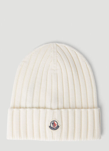 Moncler 徽标贴饰无檐便帽 白色 mon0251014