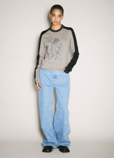Martine Rose ロングスリーブシュリンクTシャツ グレー mtr0358009