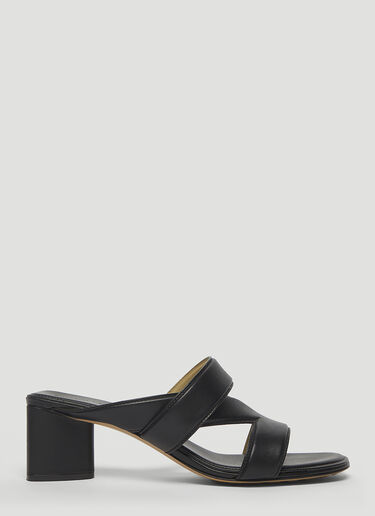Leather Heeled Mules Bottega Veneta Leather Heeled Mules Black bov0243039