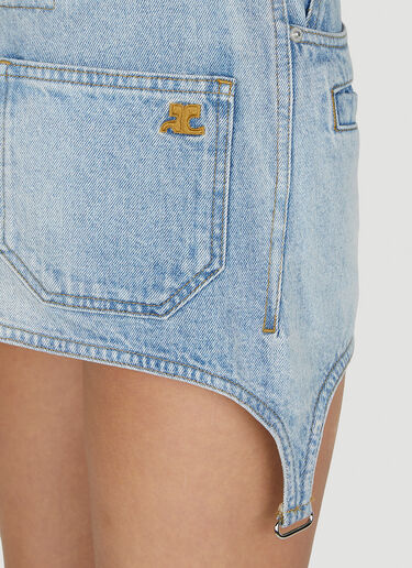 Courrèges Denim Strap Skirt Light Blue cou0251016