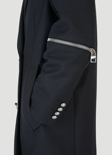 Alexander McQueen Double Breasted Zip Sleeve Coat Black amq0247011
