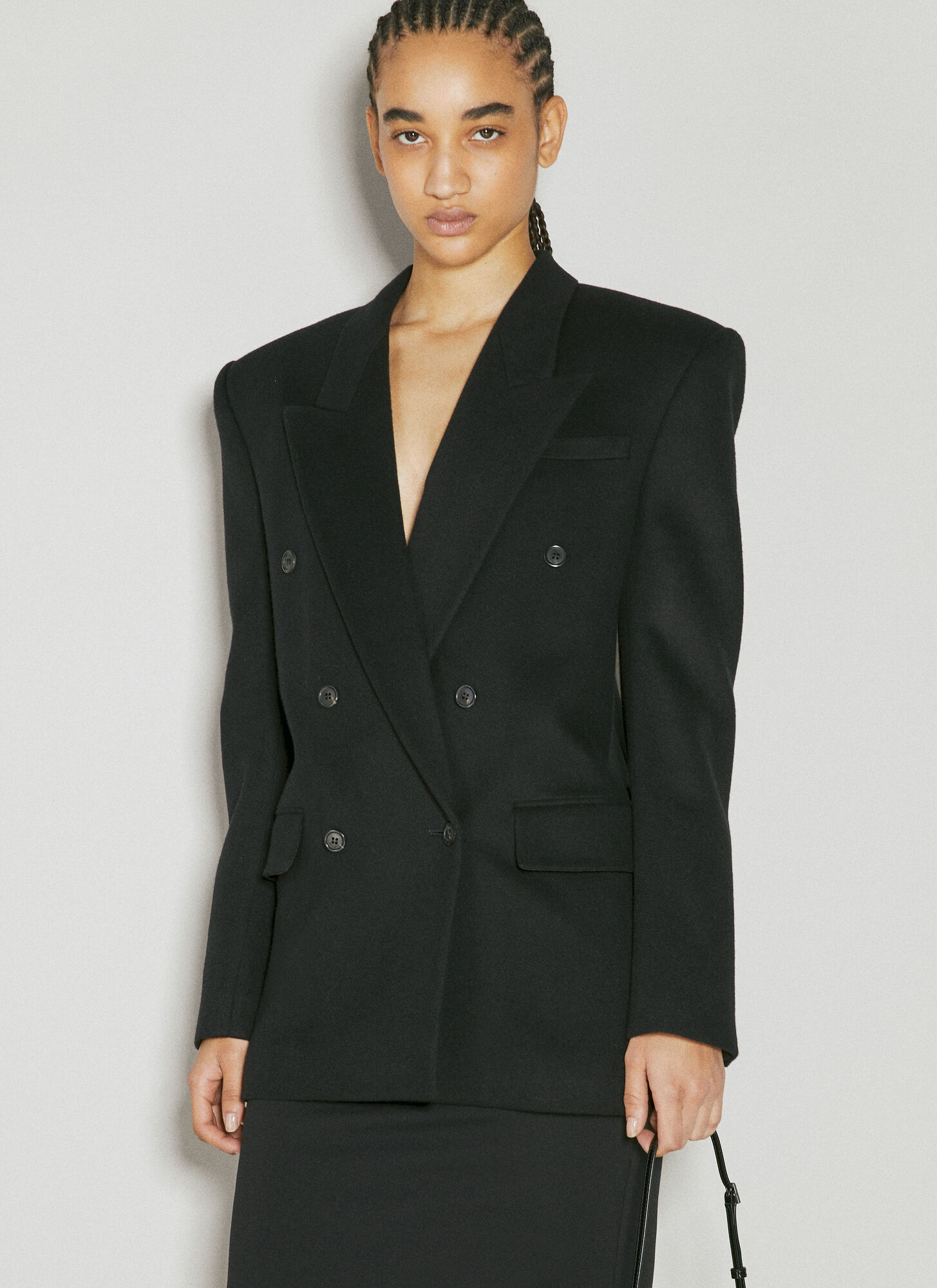 Shop Saint Laurent Wool-blend Blazer In Black