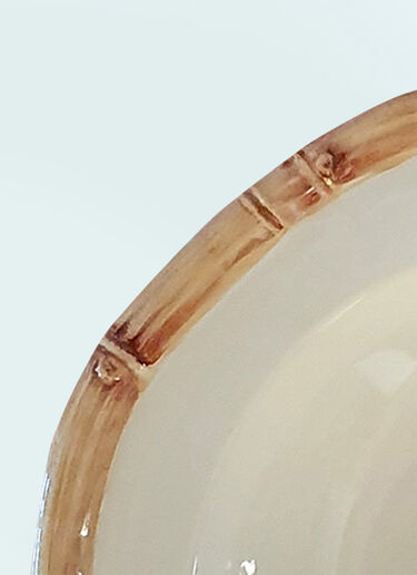 Les-Ottomans Set Of Four Bamboo Soup Plates White wps0691389
