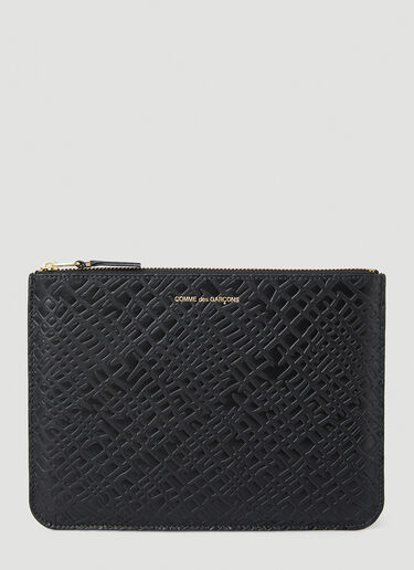 Comme Des Garcons Wallet Embossed Roots Pouch Bag Black cdw0348005