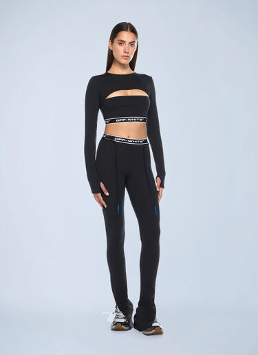 Off-White 标志图案分叉打底裤 黑色 ofw0262048