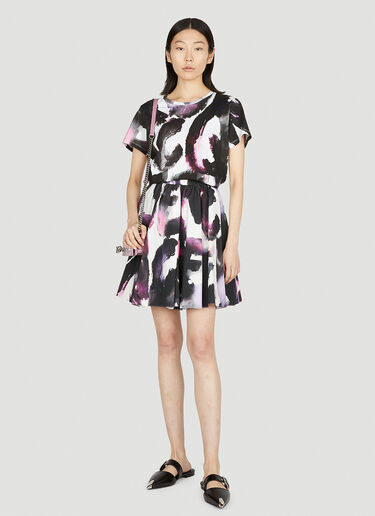 Painted Pleated Skirt Alexander McQueen Painted Pleated Skirt Black amq0251058