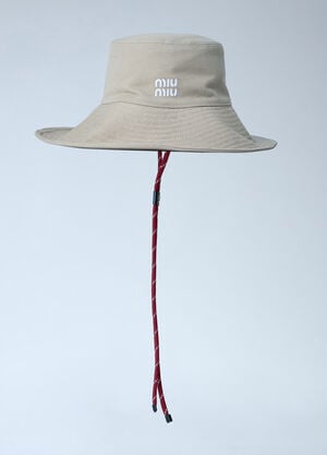 Miu Miu Denim Bucket Hat Beige miu0263054