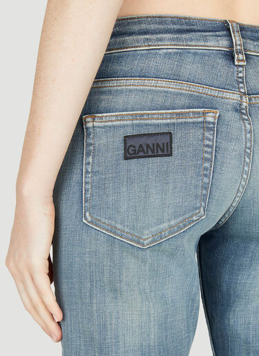 GANNI Low Rise Washed Jeans Blue gan0252014