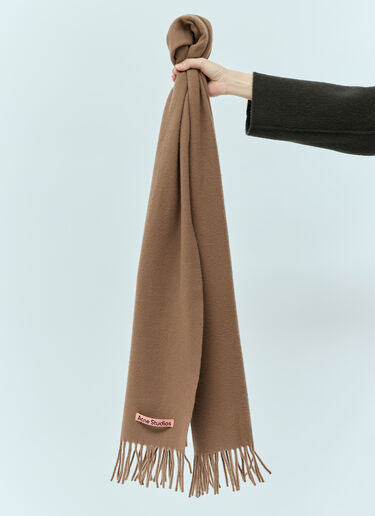 Acne Studios Fringe Wool Scarf Brown acn0355012