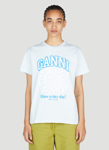 Have A Nice Day T-Shirt GANNI Have A Nice Day T-Shirt Blue gan0253080