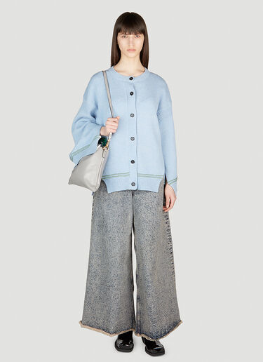 Marni Asymmetric Hem Cardigan Blue mni0253024