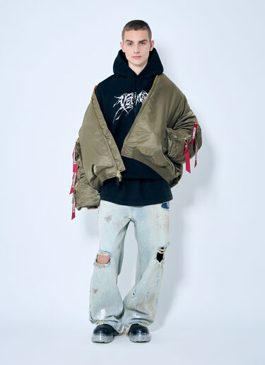Vetements Death Metal Cropped Hooded Sweatshirt Black vet0160004