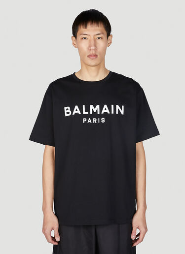 Balmain 徽标印花 T 恤 黑色 bln0151003