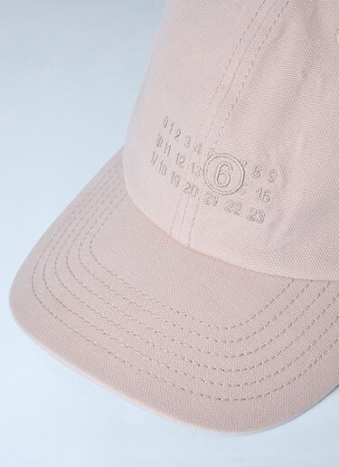 MM6 Maison Margiela Embroidered Cotton Baseball Cap Pink mmm0163020