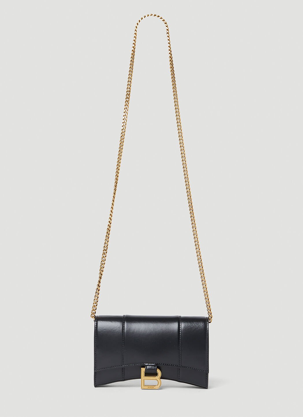 Balenciaga Hourglass Mini Chain Wallet Black bal0254056