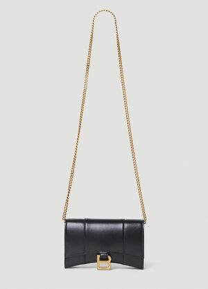 Balenciaga Hourglass Mini Chain Wallet Black bal0254056