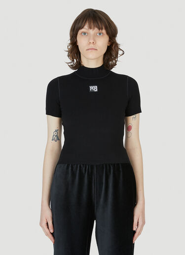 Alexander Wang Logo Crop Top Black awg0247050