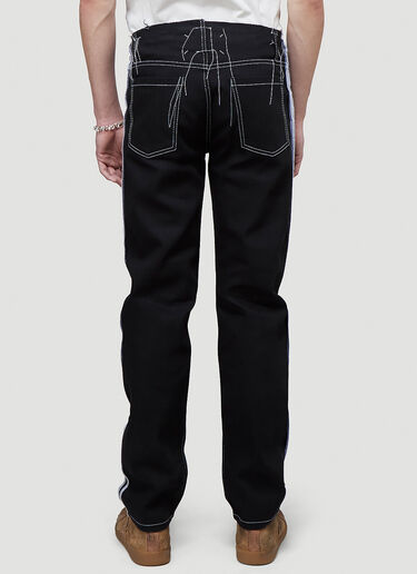 Maison Margiela Men's Contrast-Stitch Jeans in Black