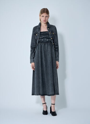 GANNI Stretch Future Denim Dress Black gan0260015