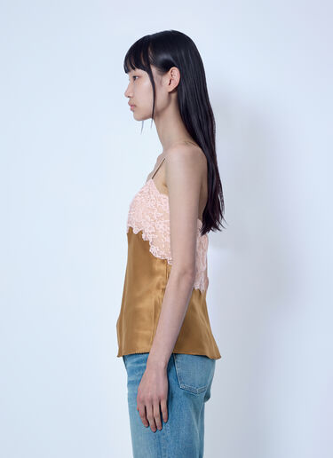 LN-CC® - Saint Laurent: Lace Camisole Top - Light Brown Saint Laurent Lace Camisole Top Light Brown sla0265010